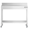 Stół roboczy ze stali nierdzewnej PREMIUM – 800 x 600 mm – z półką dolną, nadstawką i kółkami