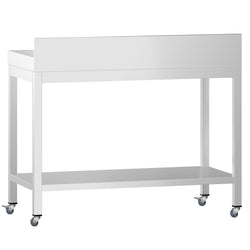 Stół roboczy ze stali nierdzewnej PREMIUM – 800 x 600 mm – z półką dolną, nadstawką i kółkami