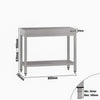 Stół roboczy ze stali nierdzewnej ECO - 800 x 700 mm - z podstawą