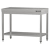 Stół roboczy ze stali nierdzewnej ECO - 800 x 700 mm - z podstawą
