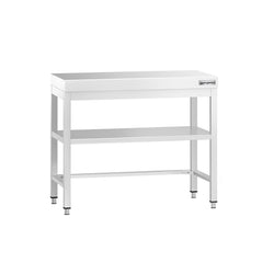 Stół roboczy centralny ze stali nierdzewnej PREMIUM - 800x700mm - z półką & wzmocniony