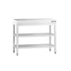 Commercial Stainless Steel Centre Table PREMIUM - 800x700mm - with Undershelf - with 2 Undershelves - with Cross Bracing