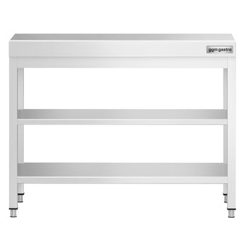 Stół roboczy ze stali nierdzewnej PREMIUM - 800x700 mm - z półką dolną i półką pośrednią - Prime Gastro