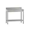 Stół roboczy przyścienny ze stali nierdzewnej ECO - 800x600mm - z półką
