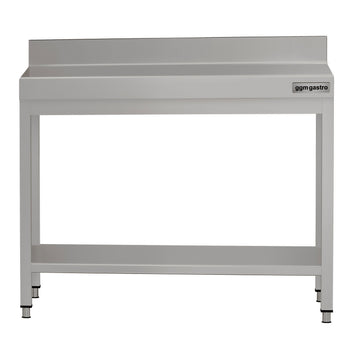 Stół roboczy ze stali nierdzewnej ECO - 800x700 mm - z półką dolną i panelem tylnym - Prime Gastro