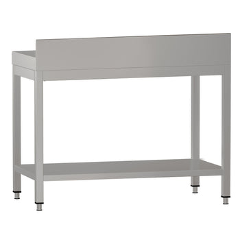 Stół roboczy ze stali nierdzewnej ECO - 800x700 mm - z półką dolną i panelem tylnym - Prime Gastro