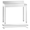Stół roboczy przyścienny ze stali nierdzewnej PREMIUM - 800x700mm - z półką & wzmocniony