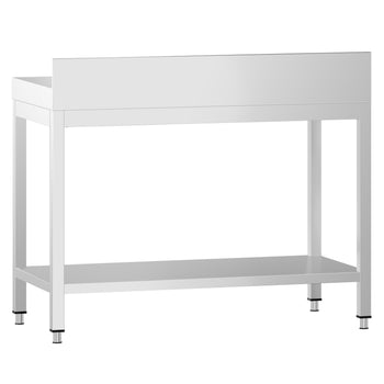 Stół roboczy ze stali nierdzewnej PREMIUM - 800x600mm - z półką dolną i panelem tylnym - Prime Gastro