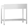 Stół przyścienny ze stali nierdzewnej PREMIUM - 800x700mm - z półką & wzmocniony
