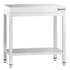 Stół roboczy centralny ze stali nierdzewnej PREMIUM - 800x600mm - z półką