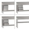 Commercial Stainless Steel Table with Upstand ECO - 2000x700mm - with Undershelf - with Rear Upstand