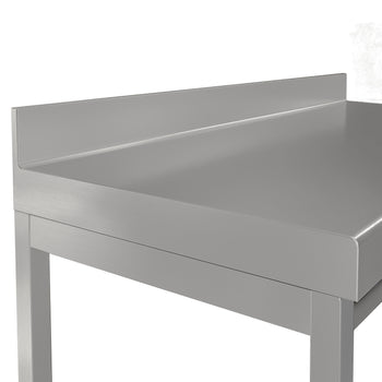 Stół roboczy ze stali nierdzewnej ECO - 1800x700 mm - z półką dolną i panelem tylnym - Prime Gastro