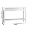 Commercial Stainless Steel Centre Table PREMIUM - 1200x700mm - with Undershelf - with Cross Bracing - with Green/White Chopping Board
