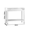 Stół roboczy PREMIUM – stal nierdzewna – 800 x 600 mm – z półką dolną – z białą deską do krojenia
