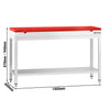 Commercial Stainless Steel Centre Table PREMIUM - 1400x600mm - with Undershelf - with Green/Red/White Chopping Board