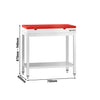 Stół roboczy centralny ze stali nierdzewnej PREMIUM - 700x600mm - z półką - z deską do krojenia Czerwony