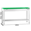 Stół roboczy PREMIUM – stal nierdzewna – 1600 x 800 mm – z półką dolną – z zieloną deską do krojenia, zdjęcie 2 z 11