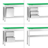 Commercial Stainless Steel Centre Table PREMIUM - 1800x700mm - with Undershelf - with Cross Bracing - with Green Chopping Board
