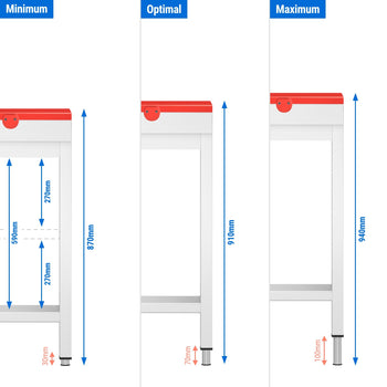 Stół roboczy ze stali nierdzewnej PREMIUM - 600 x 600 mm - z podstawą - wraz z deską do krojenia - Prime Gastro