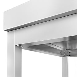 Stół roboczy centralny ze stali nierdzewnej PREMIUM - 700x600mm - z półką & wzmocniony
