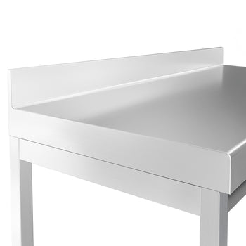 Stół roboczy ze stali nierdzewnej PREMIUM - 1500x700 mm - z dolną półką, panelem tylnym i rozpórką - Prime Gastro