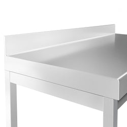 Stół roboczy ze stali nierdzewnej PREMIUM - 800x600mm - z półką dolną i panelem tylnym