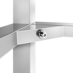Stół roboczy centralny ze stali nierdzewnej PREMIUM - 600x600mm - z półką & wzmocniony