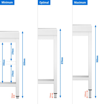 Stół roboczy ze stali nierdzewnej ECO - 1800 x 600 mm - z podstawą - Prime Gastro