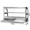 Commercial Heated Display Cabinet for Rotisserie Chicken - 1098mm - 1.8kW - with 2 shelves - with Pull-Out Carving Board