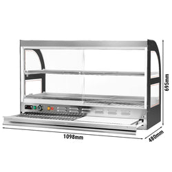 Witryna grzewcza do kurczaków – z wysuwaną deską do krojenia