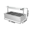 Drop-in Bain Marie - 1000mm - 3x GN 1/1 - 200mm deep - 2,19 kW - with Glass Sneeze Guard
