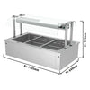 Built-in bain-marie - 1m - 3x GN 1/1 - with glass cough protection