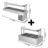 Built-in bain-marie - 1 m - 3x GN 1/1 - including cooling tray