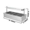 Electric Drop-in Bain Marie - 1500mm - 4x GN 1/1 - 200mm deep - Wet Heat - 2,92 kW - with Glass Sneeze Guard