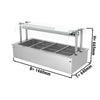 Drop-in Bain Marie - 1500mm - 4x GN 1/1 - 200mm deep - 3,37 kW - with Glass Sneeze Guard