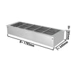 Built-in bain-marie - 1.8m - 5x GN 1/1