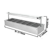 Built-in bain-marie - 2.1m - 6x GN 1/1 - with glass cough protection