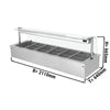 Built-in bain-marie - 2.1m - 6x GN 1/1 - with glass cough protection