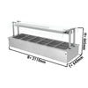 Drop-in Bain Marie - 2100mm - 6x GN 1/1 - 200mm deep - Wet Heat - 4,83 kW - with Glass Sneeze Guard