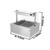 Built-in bain-marie – 800 mm – 2x GN 1/1 – 1.46 kW – with glass sneeze guard