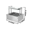 Drop-in Bain Marie - 800mm - 2x GN 1/1 - 200mm deep - 1,71 kW - with Glass Sneeze Guard