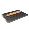 Blacha do bagietek - Aluminium - 400x607mm - prostokątna - z rowkami - z 5 muldami