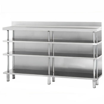 Stół roboczy barowy - stal nierdzewna - 1960 x 600 mm - z 4 półkami - Prime Gastro