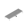 Kanał podłogowy ze stali nierdzewnej – 1200 x 400 mm – płaska konstrukcja i odpływ boczny – Ø 70 mm