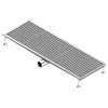 Kanał podłogowy ze stali nierdzewnej – 1200 x 400 mm – płaska konstrukcja i odpływ boczny – Ø 70 mm