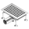 Kanał podłogowy ze stali nierdzewnej - 300 x 200 mm - płaska konstrukcja i odpływ boczny - Ø 70 mm