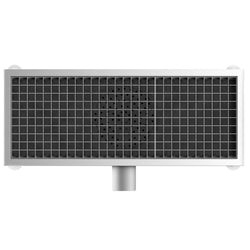 Kanał odpływowy ze stali nierdzewnej - 750 x 300 mm - płaska konstrukcja i odpływ boczny - Ø 70 mm