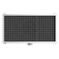 Kanał podłogowy ze stali nierdzewnej – 750 x 400 mm – płaska konstrukcja i odpływ boczny – Ø 70 mm
