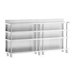 Barowy stół roboczy – stal nierdzewna – 2000 x 600 mm – z 4 półkami