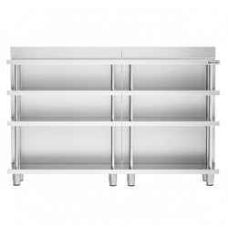 Barowy stół roboczy – stal nierdzewna – 1800 x 600 mm – z 4 półkami